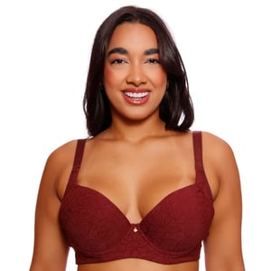 Sutiã Meia Taça Plus Size Redutor Em Jackard Com Bojo E Aro Nayane