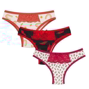 Calcinha Estampada Com Renda Na Frente Mil Toques