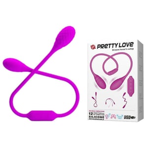 Vibrador Duplo Em Silicone Dream Lover's Whip 12 Modos De Vibração Pretty Love