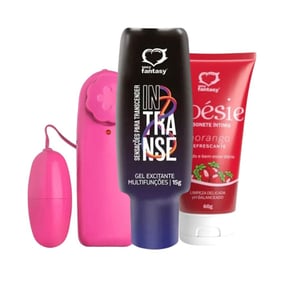 Kit Com Bullet Cápsula Rosa Gel Excitante Intranse E Sabonete íntimo Poésie Morango