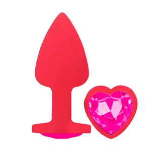 Plug Anal Aveludado Vermelho Com Pedra Formato De Coração Delicious