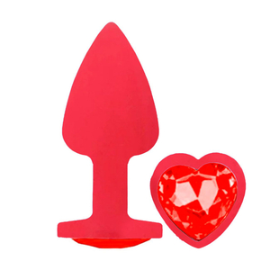 Plug Anal Aveludado Vermelho Com Pedra Formato De Coração Delicious