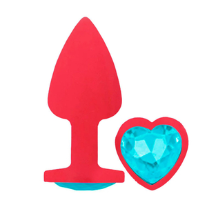 Plug Anal Aveludado Vermelho Com Pedra Formato De Coração Delicious