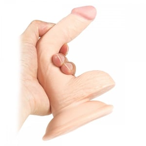 Prótese Realística Com Escroto E Ventosa 18 X 3,2cm Vibe Toys