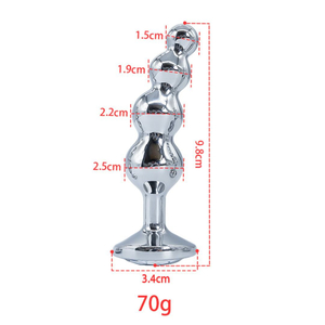 Plug Anal Esferas Em Aço Com Pedra Na Base Vibe Toys
