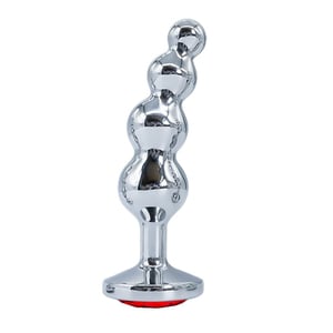 Plug Anal Esferas Em Aço Com Pedra Na Base Vibe Toys
