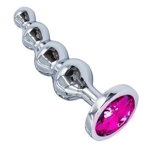 Plug Anal Esferas Em Aço Com Pedra Na Base Vibe Toys
