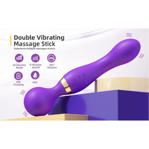 Massageador Stick Dupla Estimulação 20 Vibrações E 8 Velocidades