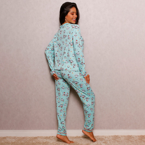 Pijama Feminino Estampado Com Calça E Blusa De Manga Longa Lust Chick