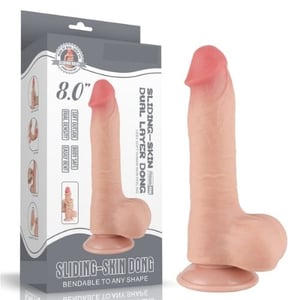 Pênis Realístico Flexível Com Pele Deslizante Escroto E Ventosa 20 X 3,9cm Vibe Toys