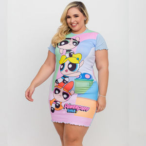 Camisola Encanto Plus Size Meninas Super Poderosas Amável Moda íntima