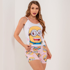 Short Doll Regatinha Minion Love Amável Moda íntima