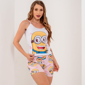 Short Doll Regatinha Minion Love Amável Moda íntima
