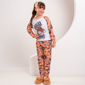 Pijama De Frio Infantil Feminino Cute Story Amável Moda íntima