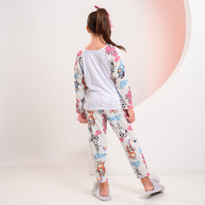 Pijama De Frio Infantil Feminino Bluey Amável Moda íntima