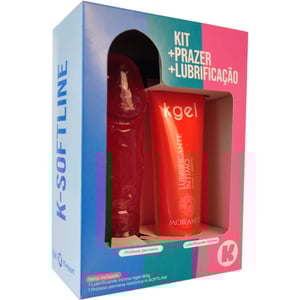 Kit Prazer Prótese E Lubrificante Morango Softline Kgel