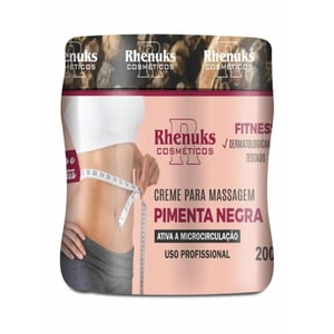 Pimenta Negra Creme Para Massagem 200g Rhenuks Cosméticos