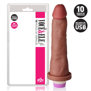 Prótese Realística Com 10 Modos De Vibração Recarregável Sexy Hot