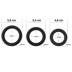 Kit Com 3 Anéis Peniano Power Plus Em Silicone Vibe Toys