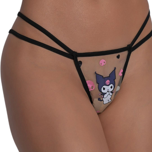 Calcinha Em Tule Hello Kitty Kuromi Pimenta Sexy