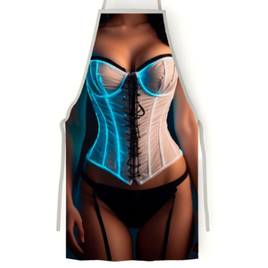 Avental Sexy 3d Feminino Espartilho Branco Pimenta Sexy 
