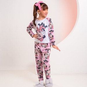Pijama De Frio Infantil Feminino Minnie Amável Moda íntima