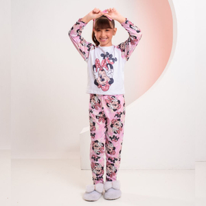Pijama De Frio Infantil Feminino Minnie Amável Moda íntima