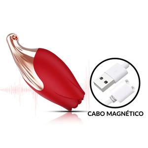 Vibrador Em Formato De Rosa Com Colar Vibe Toys