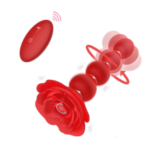 Plug Anal Escalonado Flower Em Silicone 10 Modos De Vibração E Rotação