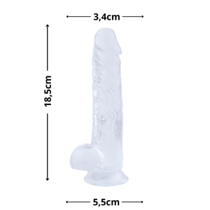 Pênis Realístico Jelly Com Escroto E Ventosa 18,5 X 3,4cm Vibe Toys