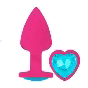 Plug Anal Aveludado Pink Com Pedra Formato De Coração Delicious