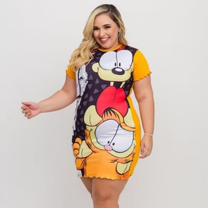 Camisola Encanto Plus Size Garfield E Odie Amável Moda íntima