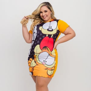 Camisola Encanto Plus Size Garfield E Odie Amável Moda íntima