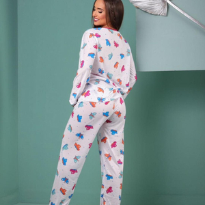 Pijama Feminino Com Calça E Blusa De Manga Longa
