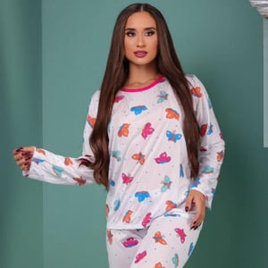 Pijama Feminino Com Calça E Blusa De Manga Longa