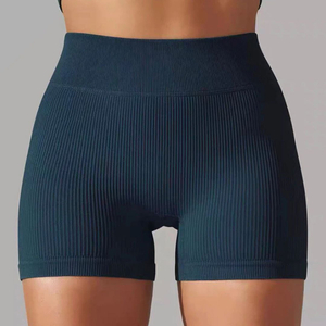 Short Fitness Canelado Reforçade Com Cintura Dupla