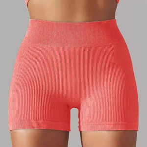 Short Fitness Canelado Reforçade Com Cintura Dupla