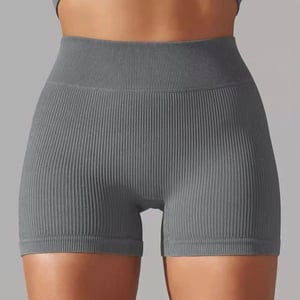 Short Fitness Canelado Reforçade Com Cintura Dupla