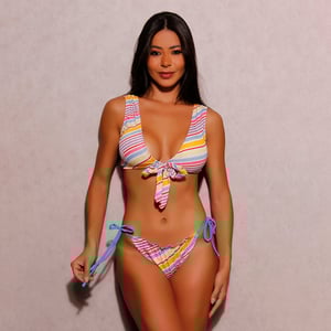 Biquíni Adulto Estampado Com Nó Frontal