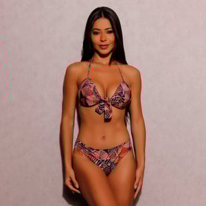 Biquíni Adulto Estampado Com Top Bojo Nó