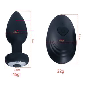Plug Anal Silicone 10 Modos De Vibração Com Controle Remoto Sem Fio