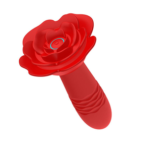 Plug Anal Flor Em Silicone Com Led 10 Modos De Vibração E 10 Modos De Vai E Vem