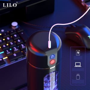 Masturbador Lanterna Recarregável Com Voz 10 Modos De Vibração Lilo