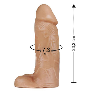 Pênis Realístico Monster Maciço Com Escroto 23,2 X 7,3cm Sexy Fantasy