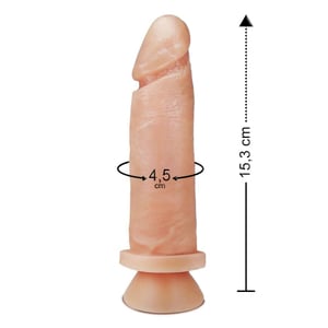 Pênis Realístico Maciço Com Ventosa 15,3 X 4,5cm Linha Pura Luxúria Sexy Fantasy