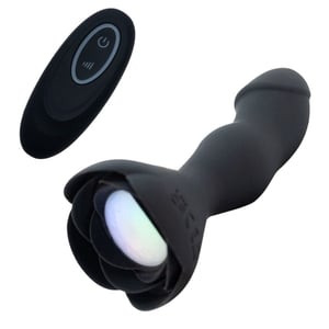 Plug Anal Silicone Em Formato De Pênis Com Led 10 Modos De Vibração