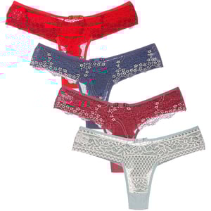 Calcinha Bicolor Fio Duplo Em Renda Patitex