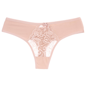 Calcinha Fio Dental Duplo Em Microfibra Com Detalhes Em Renda Dy Girl