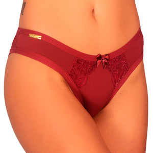 Calcinha Microfibra Leila Com Detalhes Em Renda Edima