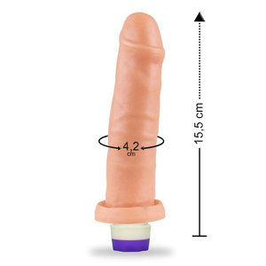 Protese Com Vibro 15,5x4,2cm Hot Flowes